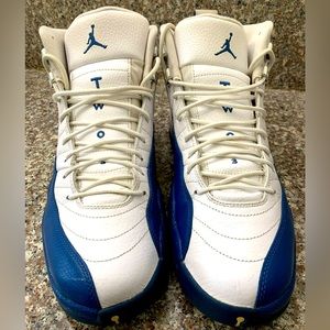 Air Jordan 12 Retro (White, French Blue, Metallic Silver)